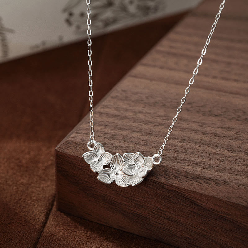 Buddha Stones 999スターリングシルバー製フラワー良縁祈願ネックレスペンダント - image 3