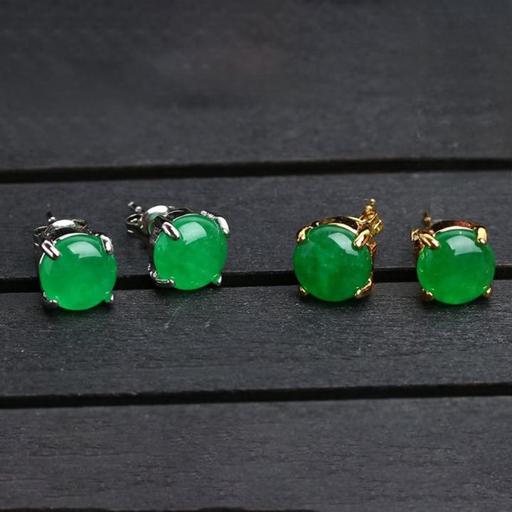 Buddha Stones 翡翠と925スターリングシルバーの豊穣イヤリング - image 9