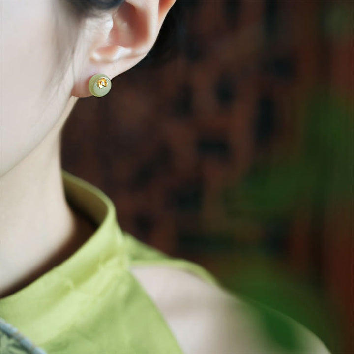 Buddha Stones シアンジェイド 925スターリングシルバー フラワーハーモニーイヤリング - image 10