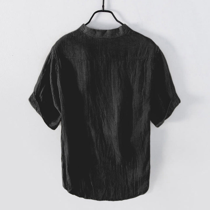 Buddha Stones 無地 半袖 綿麻シャツ メンズ プルオーバー カジュアル 夏用 - image 22