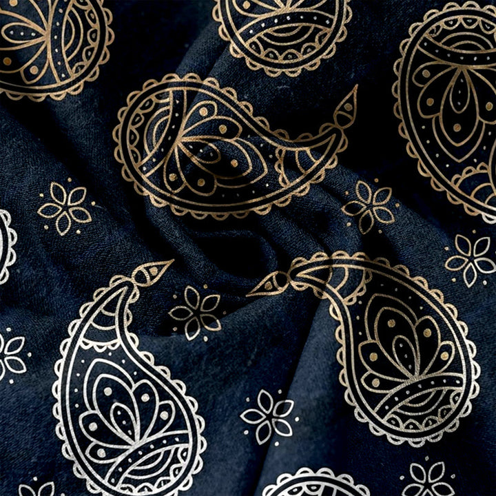 Buddha Stones 純綿素材のエレガントなペイズリー柄レディースパンツ（ウエストゴム、ポケット付き） - image 3