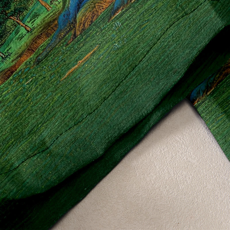 Buddha Stones 純綿素材、自然風景柄、ウエストゴム入り、ポケット付きレディースパンツ - image 2