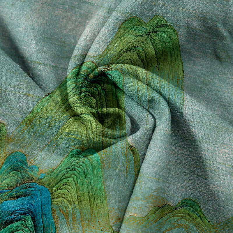 Buddha Stones 純綿素材、自然風景柄、ウエストゴム入り、ポケット付きレディースパンツ - image 3