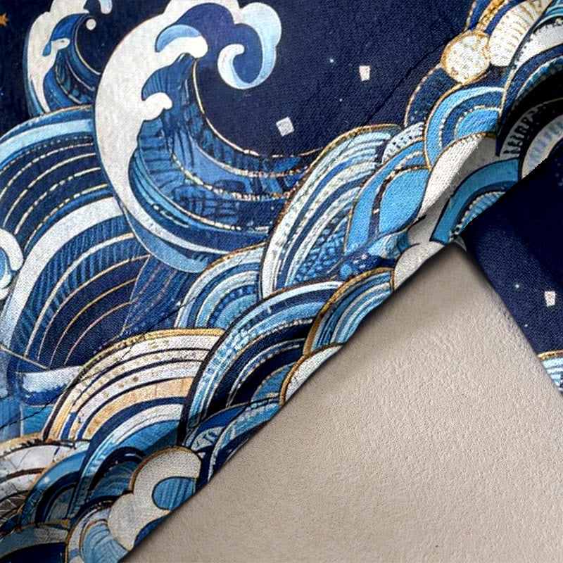 Buddha Stones 純綿素材、星空と海と神話上の生き物の柄、ウエストゴム入り、ポケット付きレディースパンツ - image 2