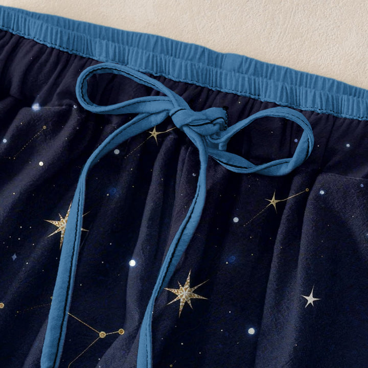 Buddha Stones 純綿素材、星空と海と神話上の生き物の柄、ウエストゴム入り、ポケット付きレディースパンツ - image 1