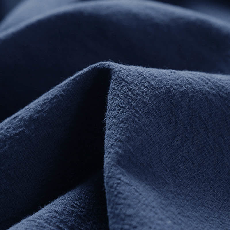 Buddha Stones 夏物無地スタンドカラーボタン留めメンズコットンリネンノースリーブベスト - image 5