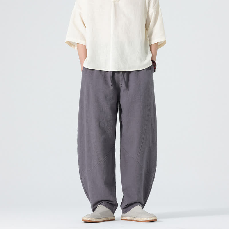 Buddha Stones 春物無地メンズコットンドローストリングパンツ（ポケット付き） - グレー - US/UK/AU46、 EU56 (5XL) - image 1