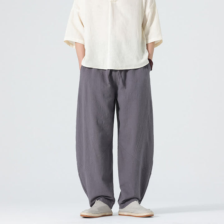 Buddha Stones 春物無地メンズコットンドローストリングパンツ（ポケット付き） - グレー - US/UK/AU46、 EU56 (5XL) - image 1