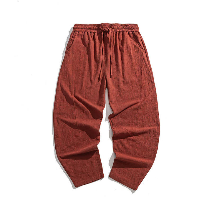 Buddha Stones 春物無地メンズコットンドローストリングパンツ（ポケット付き） - image 18