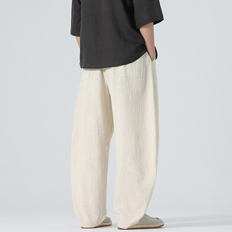 Buddha Stones 春物無地メンズコットンドローストリングパンツ（ポケット付き） - image 23