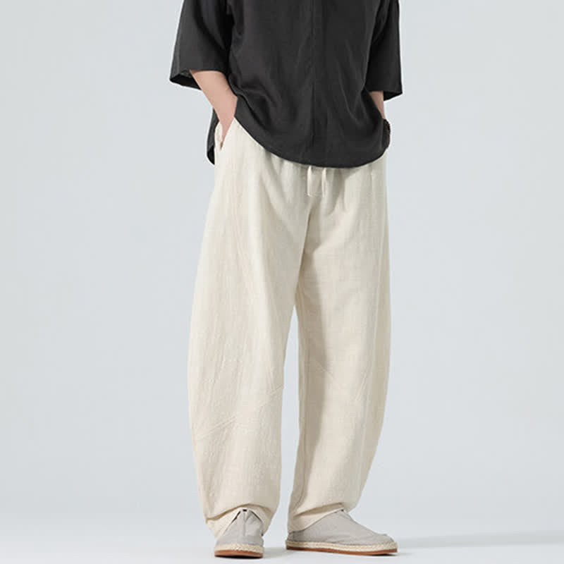 Buddha Stones 春物無地メンズコットンドローストリングパンツ（ポケット付き） - image 24