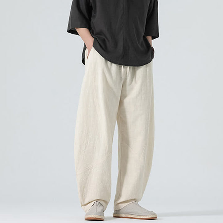 Buddha Stones 春物無地メンズコットンドローストリングパンツ（ポケット付き） - image 24