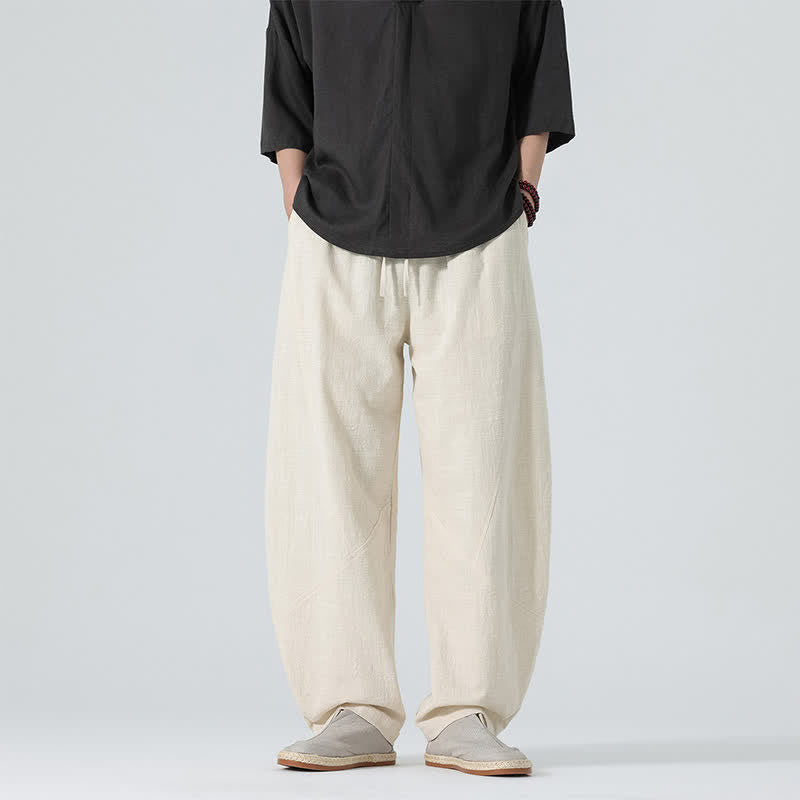 Buddha Stones 春物無地メンズコットンドローストリングパンツ（ポケット付き） - ベージュ - US/UK/AU46、 EU56 (5XL) - image 20