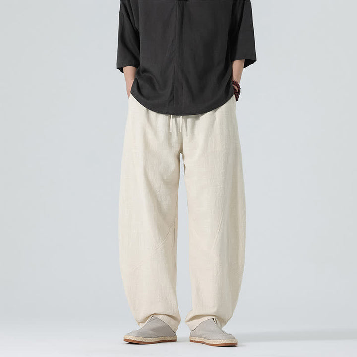 Buddha Stones 春物無地メンズコットンドローストリングパンツ（ポケット付き） - ベージュ - US/UK/AU46、 EU56 (5XL) - image 20