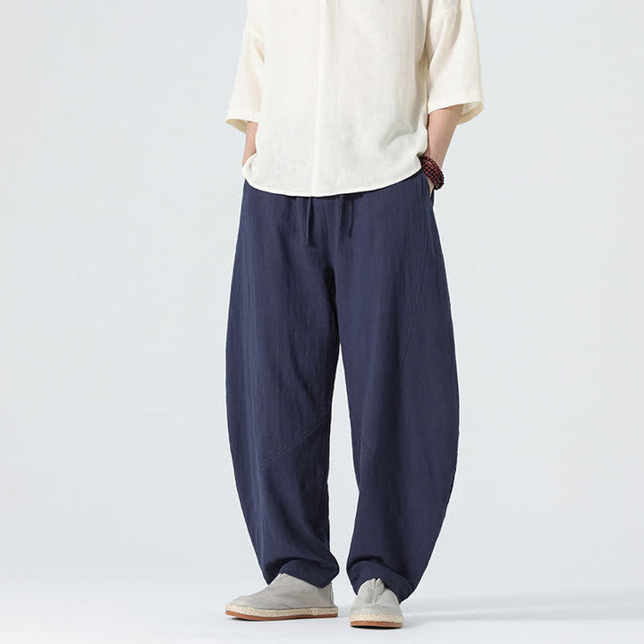 Buddha Stones 春物無地メンズコットンドローストリングパンツ（ポケット付き） - image 10