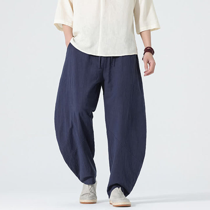 Buddha Stones 春物無地メンズコットンドローストリングパンツ（ポケット付き） - image 11