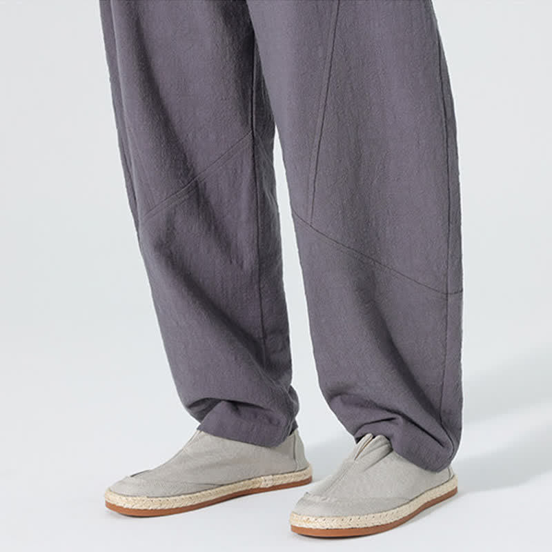 Buddha Stones 春物無地メンズコットンドローストリングパンツ（ポケット付き） - image 6