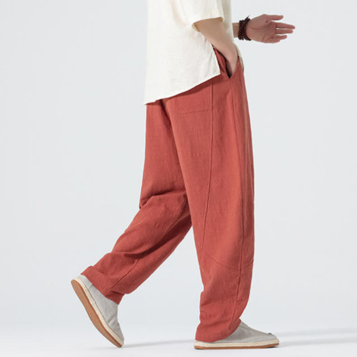 Buddha Stones 春物無地メンズコットンドローストリングパンツ（ポケット付き） - image 17