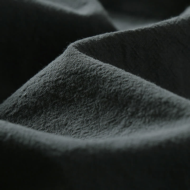 Buddha Stones 春の無地オープンフロントデザインメンズコットンリネンノースリーブ着物 - image 4