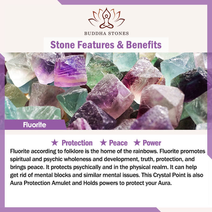 Buddha Stones天然フローライト保護リング - image 7