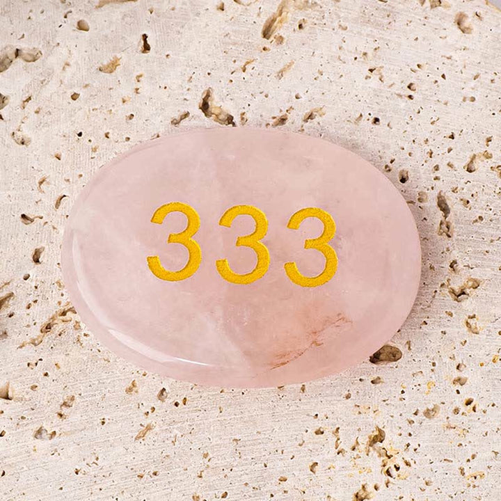 Buddha Stones エンジェルナンバー ホワイトクリスタル レッドジャスパー ピンククリスタル グリーンアベンチュリン 瞑想用パームストーン - エンジェルナンバー333＆ピンククリスタル 4.5×3.5×0.7cm - image 11