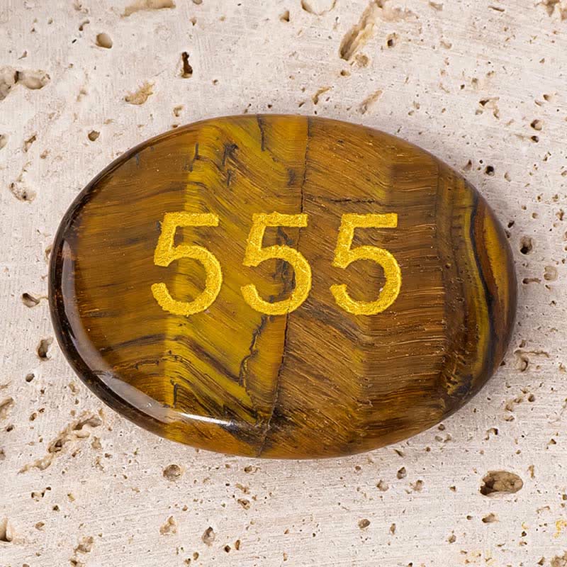 Buddha Stones エンジェルナンバー ホワイトクリスタル レッドジャスパー ピンククリスタル グリーンアベンチュリン 瞑想用パームストーン - エンジェルナンバー555＆タイガーアイ 4.5×3.5×0.7cm - image 17