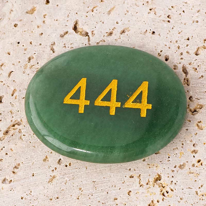 Buddha Stones エンジェルナンバー ホワイトクリスタル レッドジャスパー ピンククリスタル グリーンアベンチュリン 瞑想用パームストーン - エンジェルナンバー444＆グリーンアベンチュリン 4.5×3.5×0.7cm - image 14