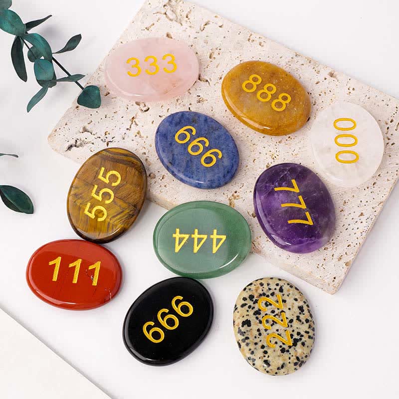 Buddha Stones エンジェルナンバー ホワイトクリスタル レッドジャスパー ピンククリスタル グリーンアベンチュリン 瞑想用パームストーン - image 32