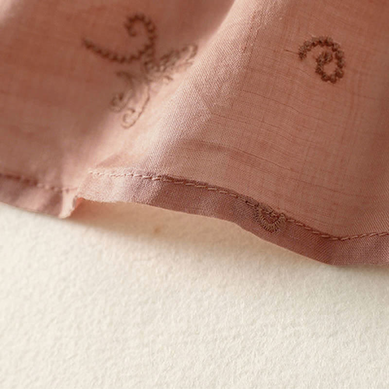 Buddha Stones レトロな刺繍入り花柄半袖レディースボタンシャツ - image 11