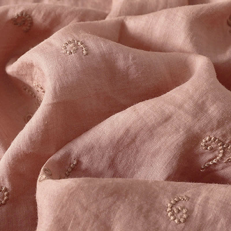 Buddha Stones レトロな刺繍入り花柄半袖レディースボタンシャツ - image 10