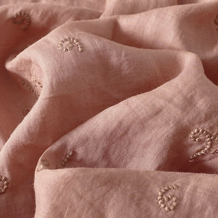 Buddha Stones レトロな刺繍入り花柄半袖レディースボタンシャツ - image 10