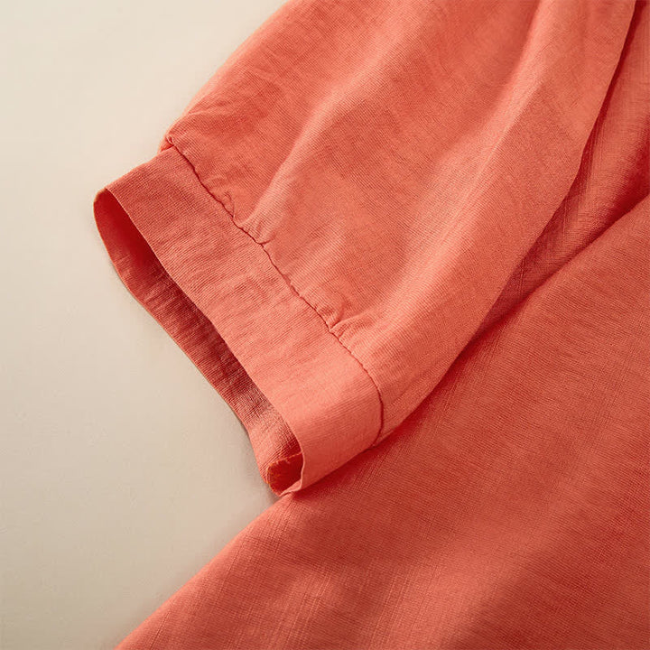 Buddha Stones春らしいボヘミアン風刺繍入り 肘丈袖 レディースTシャツ - image 5
