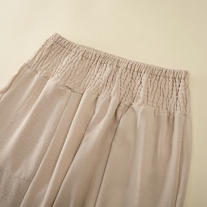 Buddha Stones レディース 夏用 ハイウエスト フルレングス ワイドレッグパンツ - image 1
