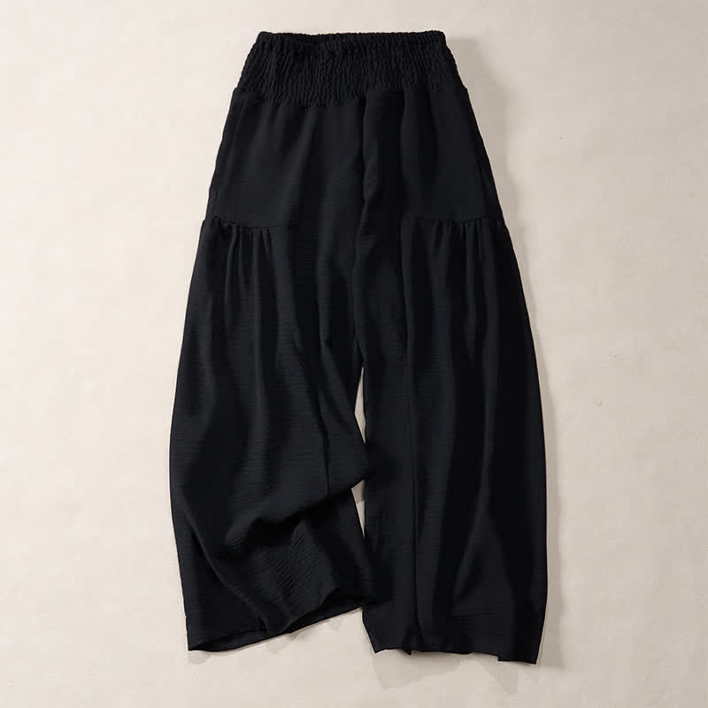 Buddha Stones レディース 夏用 ハイウエスト フルレングス ワイドレッグパンツ - 黒 - US14、 UK/AU18、 EU46 (2XL) - image 5