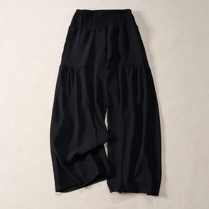 Buddha Stones レディース 夏用 ハイウエスト フルレングス ワイドレッグパンツ - 黒 - US14、 UK/AU18、 EU46 (2XL) - image 5