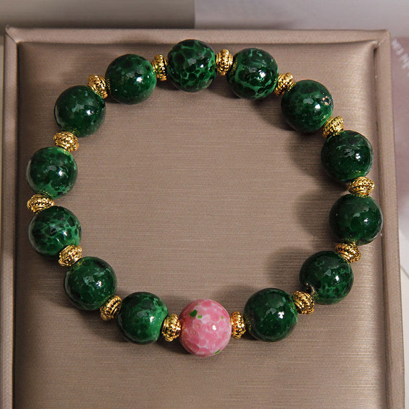 Buddha Stones グリーン・リウリ・グラス・ブレッシングブレスレット - image 6