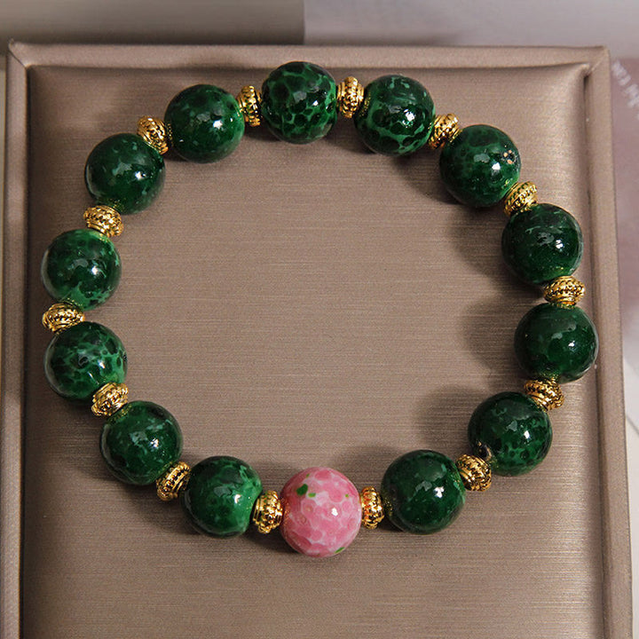 Buddha Stones グリーン・リウリ・グラス・ブレッシングブレスレット - image 6