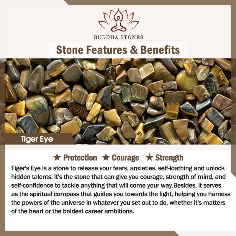Buddha Stones 天然タイガーアイのお守りビーズブレスレット - image 5