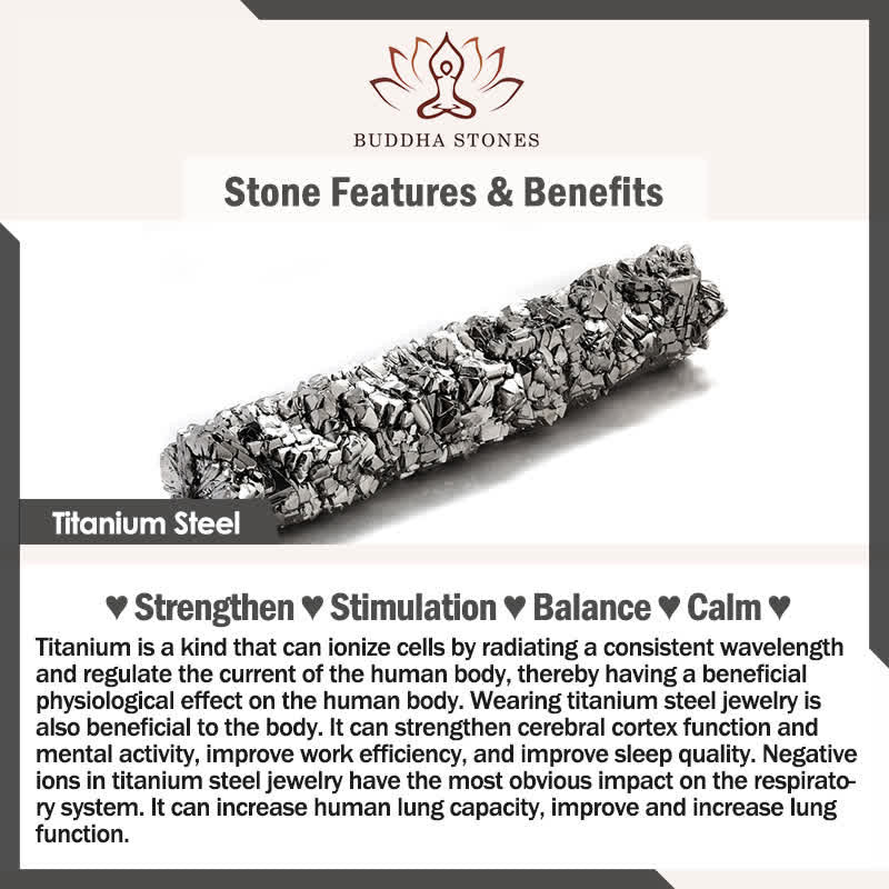 Buddha Stones チベットチタン鋼製オーム・マニ・パドメ・フム強化ブレスレット - image 5