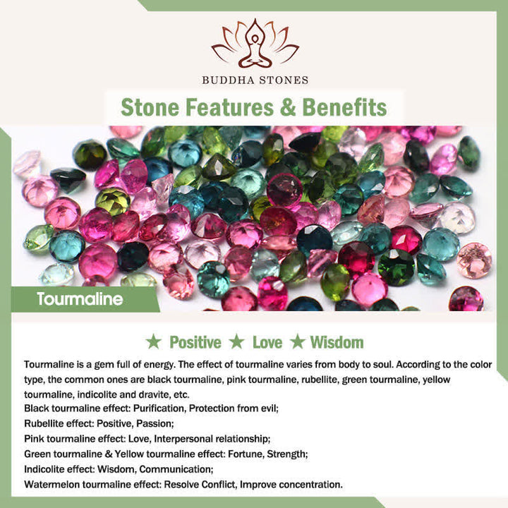 Buddha Stones レインボートルマリン鯉のポジティブラフカットブレスレット - image 5