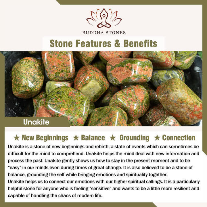 Buddha Stones ユナカイト バランス レクタングル ビーズ ストレッチ ブレスレット - image 6