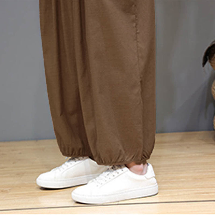 Buddha Stones サマーゼン ゴムウエストカフ メンズ クロップド ハーレムパンツ ポケット付き - image 27