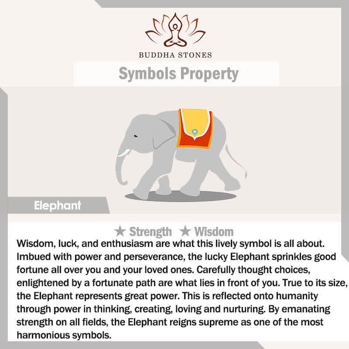 Buddha Stones 象の福の文字入り赤紐の力強い編み込みロープブレスレット - image 6