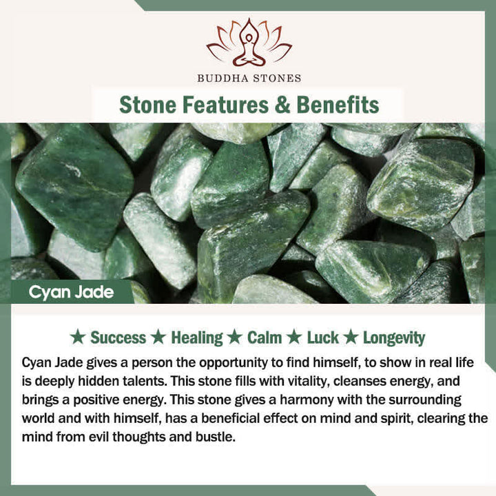 Buddha Stones 天然シアン翡翠ビーズ入り変色貔貅ヒーリングブレスレット - image 5