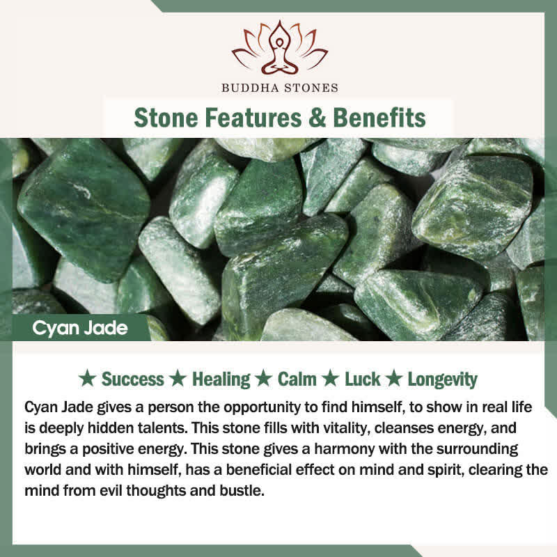 Buddha Stones 天然シアンジェイドビーズの貔貅（ひきゅう）守護ブレスレット - image 5
