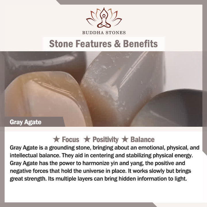 Buddha Stones ストロベリークォーツとグレーアゲートのダブルラップ幸運を呼ぶブレスレット - image 6