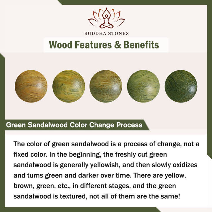 Buddha Stones 緑白檀製フクロウの静寂をモチーフにした手彫り編み込みキーホルダー - image 6
