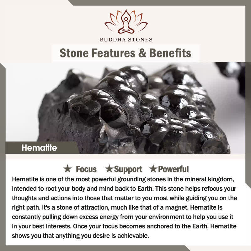 Buddha Stones ヘマタイトの強力なビーズブレスレット - image 5