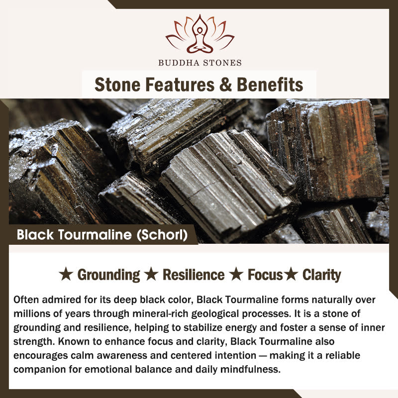 Buddha Stones ブラックトルマリンクリスタルの十二支動物デザイン レジリエンスブレスレット - image 1
