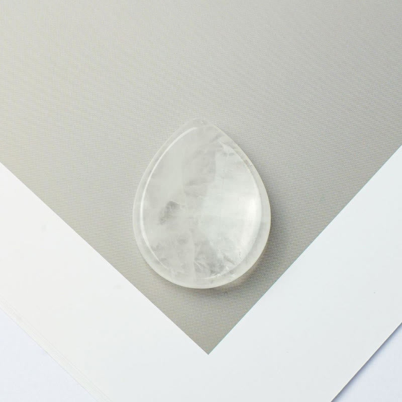 Buddha Stones涙滴型 心配石 保護クリスタル装飾 45*35*8mm - クリアクォーツ - 45×35×8mm - image 1